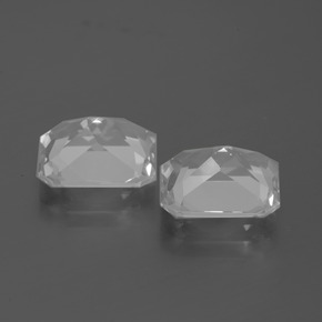 Pedras preciosas de topázio branco natural de 7,43 ct, corte esmeralda, VVS