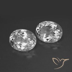 Pedras preciosas de Topázio Branco claro natural de 7.09 ct, oval, VVS-VS