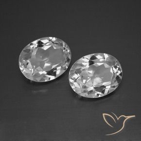 Pedras preciosas de Topázio Branco claro natural de 6.46 ct, oval, VVS-VS