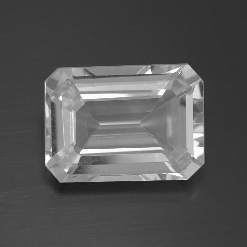 Topázio Branco Natural 8.52ct, Corte Esmeralda, VS