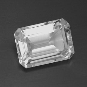 Topázio Branco Natural 8.52ct, Corte Esmeralda, VS