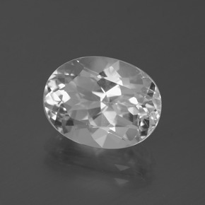 Topázio branco natural 5,20ct, corte oval, VVS