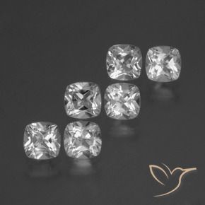 Pedras preciosas de Topázio Branco claro natural de 3.29 ct, Almofada, VVS-VS