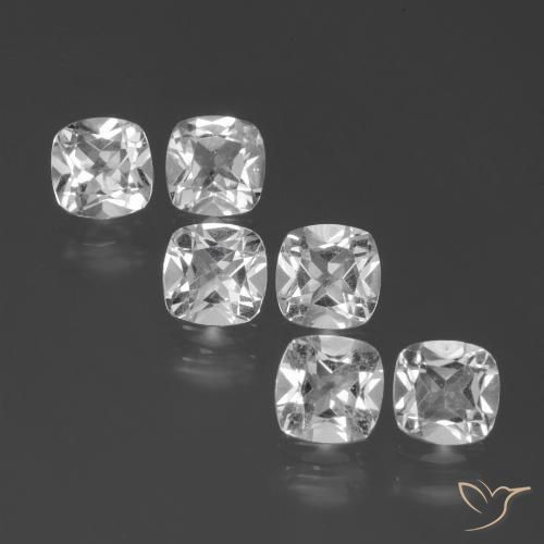 2.86ctw Natural Branco claro Topázio, Almofada, VVS-VS
