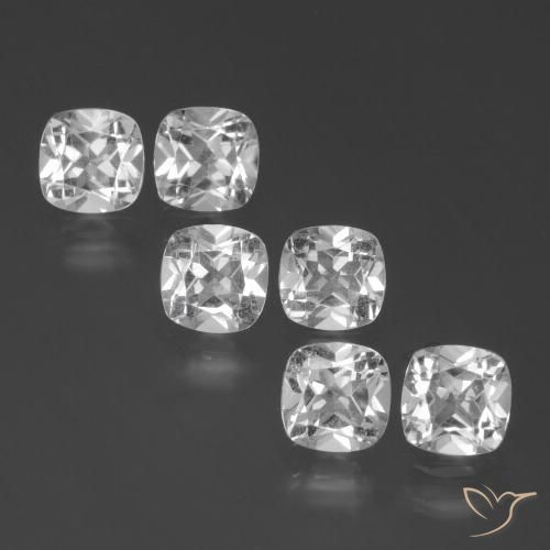 2.96ctw Natural Branco claro Topázio, Almofada, VVS-VS