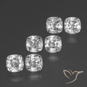 Pedras preciosas de Topázio Branco claro natural de 2.96 ct, Almofada, VVS-VS