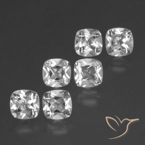 Pedras preciosas de Topázio Branco claro natural de 3.08 ct, Almofada, VVS-VS