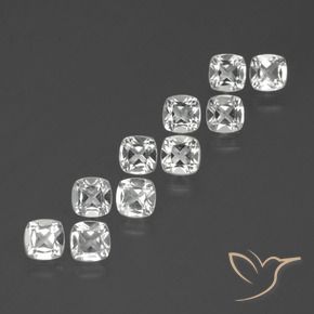 Pedras preciosas de Topázio Branco claro natural de 4.47 ct, Almofada, VVS-VS