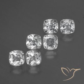 Pedras preciosas de topázio branco natural de 3,03 ct, almofada cortada, VVS-VS
