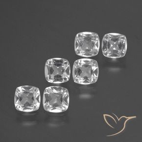 Pedras preciosas de Topázio Branco claro natural de 3.04 ct, Almofada, VVS-VS