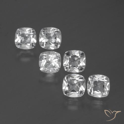 2.71ctw Natural Branco claro Topázio, Almofada, VVS-VS