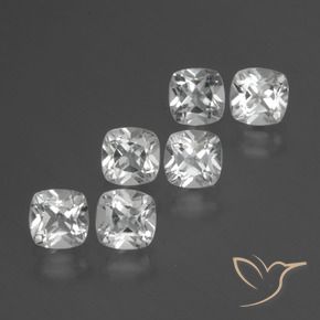 Pedras preciosas de Topázio Branco claro natural de 3.04 ct, Almofada, VVS-VS