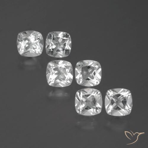 2.84ctw Natural Branco claro Topázio, Almofada, VVS-VS