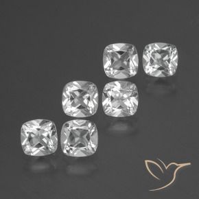 Pedras preciosas de Topázio Branco claro natural de 3.00 ct, Almofada, VVS-VS