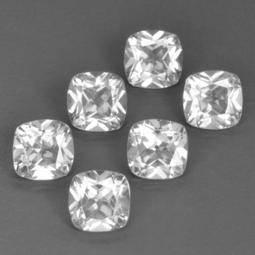 Pedras preciosas de topázio branco natural de 3,38 ct, almofada cortada, VVS-VS