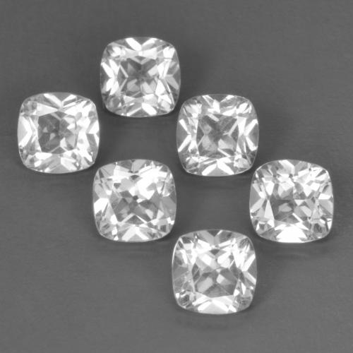 Pedras preciosas de topázio branco natural de 3,38 ct, almofada cortada, VVS-VS