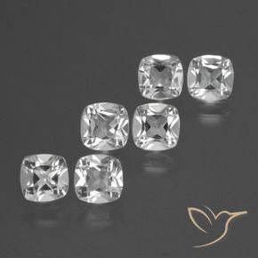 Pedras preciosas de Topázio Branco claro natural de 2.95 ct, Almofada, VVS-VS