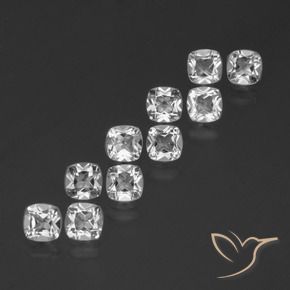 Pedras preciosas de Topázio Branco claro natural de 4.63 ct, Almofada, VVS-VS