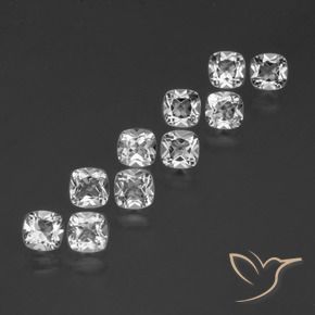 Pedras preciosas de Topázio Branco claro natural de 4.77 ct, Almofada, VVS-VS