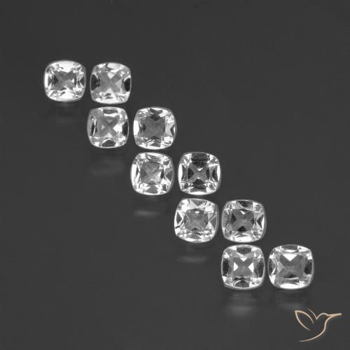 4.83ctw Natural Branco claro Topázio, Almofada, VVS-VS