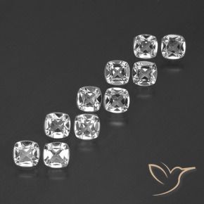 Pedras preciosas de Topázio Branco claro natural de 4.60 ct, Almofada, VVS-VS