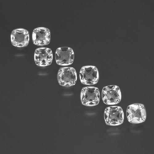 Pedras preciosas de topázio branco claro natural de 4,71 ct, almofada cortada, VVS-VS