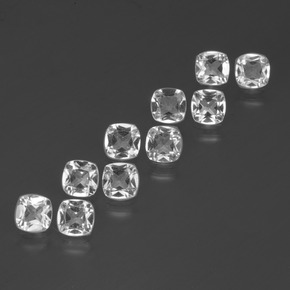 Pedras preciosas de topázio branco claro natural de 4,71 ct, almofada cortada, VVS-VS
