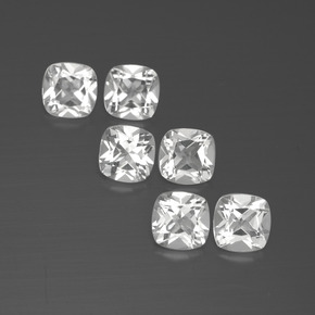 Pedras preciosas de topázio branco natural de 2,95 ct, almofada cortada, VVS-VS