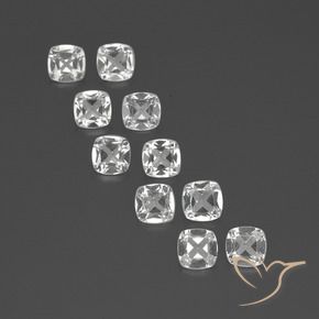 Pedras preciosas de Topázio Branco claro natural de 4.54 ct, Almofada, VVS-VS