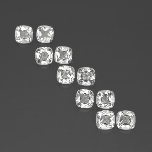 Pedras preciosas de topázio branco natural de 4,80 ct, almofada cortada, VVS-VS