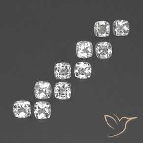Pedras preciosas de Topázio Branco natural de 4.93 ct, Almofada, VVS-VS