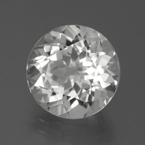 Topázio branco natural 5,95ct, corte redondo, VS