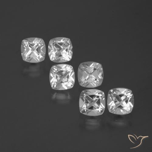2.94ctw Natural Branco claro Topázio, Almofada, VVS-VS