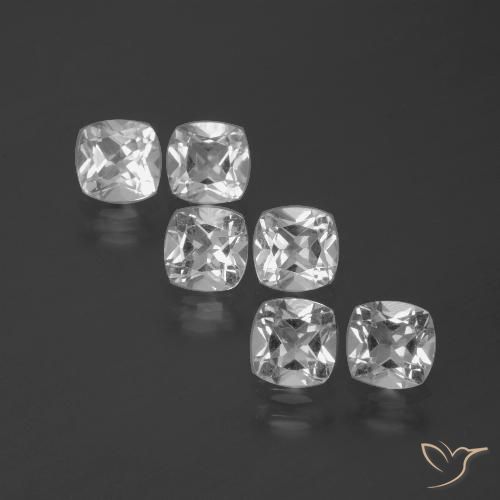 2.79ctw Natural Branco claro Topázio, Almofada, VVS-VS