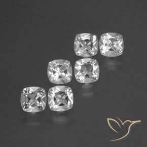 Pedras preciosas de Topázio Branco claro natural de 3.06 ct, Almofada, VVS-VS