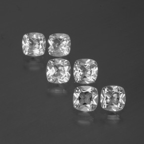 Pedras preciosas de topázio branco natural de 2,96 ct, almofada cortada, VVS-VS
