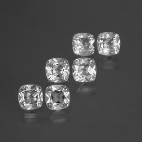 Pedras preciosas de topázio branco natural de 2,96 ct, almofada cortada, VVS-VS