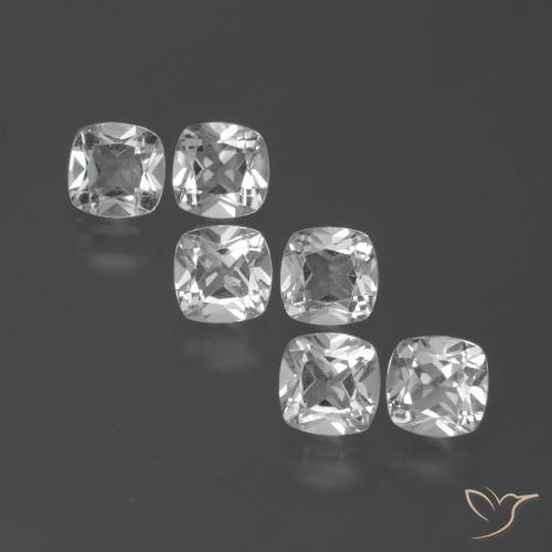 2.92ctw Natural Branco claro Topázio, Almofada, VVS-VS
