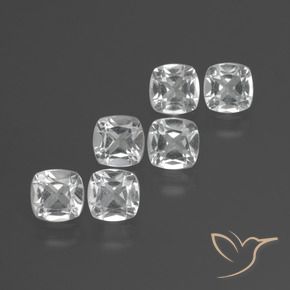 Pedras preciosas de Topázio Branco claro natural de 3.21 ct, Almofada, VVS-VS