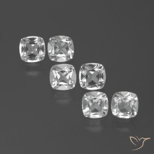 2.87ctw Natural Branco claro Topázio, Almofada, VVS-VS