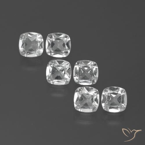 2.99ctw Natural Branco claro Topázio, Almofada, VVS-VS