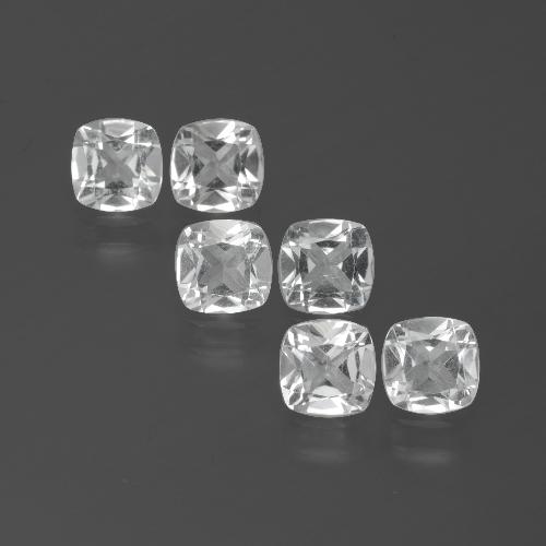 Pedras preciosas de topázio branco natural de 2,91 ct, almofada cortada, VVS-VS