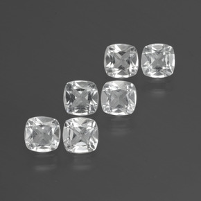 Pedras preciosas de topázio branco natural de 2,91 ct, almofada cortada, VVS-VS