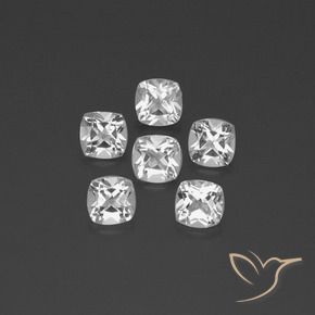Pedras preciosas de Topázio Branco claro natural de 3.10 ct, Almofada, VVS-VS