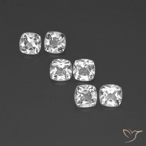 2.91ctw Natural Branco claro Topázio, Almofada, VVS-VS