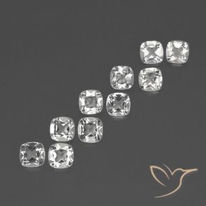 Pedras preciosas de Topázio Branco claro natural de 4.49 ct, Almofada, VVS-VS