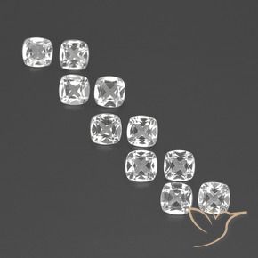 Pedras preciosas de topázio branco natural de 4,53 ct, almofada cortada, VVS-VS