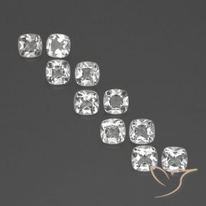 Pedras preciosas de topázio branco natural de 4,74 ct, almofada cortada, VVS-VS