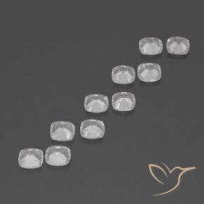 Pedras preciosas de topázio branco natural de 4,74 ct, almofada cortada, VVS-VS