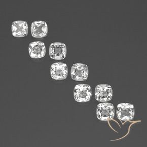 Pedras preciosas de topázio branco natural de 4,89 ct, almofada cortada, VVS-VS